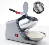 AZRMOH Electric Ice Crusher Machine Ice Gola Maker Dish Gola Machine for Home 3 Blades Snow Cone Maker Sensor Prevent Splash Electric Shaved Ice Crusher Machine 300W, 220lbs/h (Stainless Steel)