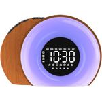 OrangeLight Wake Up Light Sunrise Alarm Clock for Bedroom Sunrise Sunset Simulation 23 Natural Sounds 13 Colors Night Light Dual Alarms and Snooze Sleep Aid for Heavy Sleepers Kids Adults (Wood Grain)