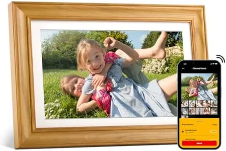 Kodak 14.1 Inch Smart WiFi Digital Picture Frame 1920x1080 Touch Screen, Auto-Rotate, Built in 32GB Memory, Share Photos and Videos for Anywhere Anytime, for Friends and Family (Wood)