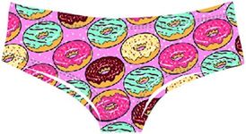 Women's low waist underwear pattern printed stretch hip bikini briefs G-string pants cute and sexy(Small/medium)……