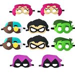 10 Pcs Felt Masks Party Supplies for Teen Titans Theme,Birthday Gifts for Boys and Girls