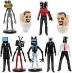 ESENTL Skibidi Toilet Toy Figures Set 9PCS, Fun Stuff for for Endless Entertainment, for Halloween and Game Fans.