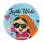 Nio Prints Ladkiwale |Team Bride|Wedding Badges (props)|Batches for Wedding, Bachelor party, Reception party and Events| Pin Button Badges |Multicolour| Size 58mm (Pack of 100)