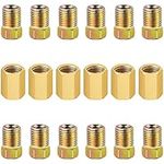 weideer 18pcs 3/8" - 24 Threads Brass Brake Line Fittings Kit for 3/16 Brake Line Tube(6 Unions, 12 Nuts)