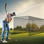 ALL ABOUT NET Practice Golf Cage Net, Black (10x10x20 ft) - Durable Design, Versatile for Golf, Baseball, Hockey - Weather-Treated, Bonus Rope Included, ABN-GC-101020