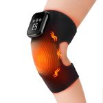 Huiteng XR Heated Knee Support, 3 Adjustable Heat & Vibration Modes, 2000mAh Cordless Heating Knee Brace Wrap with LED Screen & Touch Screen Buttons (Heated Knee Support)