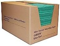 Zwipes Commercial H1-745 Premium Microfiber Cleaning Towel, 16-Inch x 16-Inch, Green (Pack of 48)