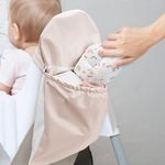 Blublu Park High Chair Back Pocket, Chairs Bag Compatible with Ikea High Chair with Wipeable Waterproof Material, One Large Storage Pouch with Internal Zipper Pocket for Baby (Beige)
