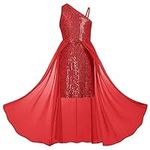 Girls Sequin Dress Size 8-10 Red Dr