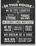 Type One Diabetes Awareness - In This House Wall Art - Diabetes Poster, Print or Canvas - Diabetic Wall Decor - Type 1 Diabetes Art - Diabetes Gifts - 11x14 unframed print