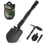 OKOOLCAMP Folding Shovel Portable Camping Multitool Heavy Duty Alloy Steel Car Snow Shovel 16.1 inch Survival Shovel for Off Road Gardening Camping Hiking Backpacking Fishing