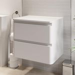 Bathroom Cloakroom Vanity Unit Wall Mounted Storage Cabinet White Gloss 600mm