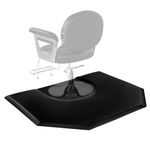 VEVOR Salon Mat for Hair Stylist, 1225 x 1505 mm Hexagon Salon Chair Mat Anti Fatigue, 25mm Thickened Barber Shop Floor Mat with Round Cut Out, Easy-to-Clean PVC Surface & Anti-Trip Beveled Edges