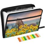 Horse Sunflowers Field Expanding File Folder 13 Pockets Animals Yellow Flroal Expandable Filing Folders Accordion Document Files Organizer for A4 Letter Size Paper