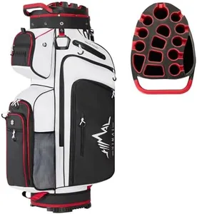 UNIHIMAL 14-Way Golf Cart Bag, Premium Full Length Golf Bag for Men with Magnetic Leather Pocket, Handles and Rain Cover