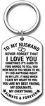 Handmade Items Anniversary Husband Gifts Keychain from Wife Birthday Valentine’s Day Gift for Fiance Bridegroom Hubby My Soulmate My Everything I Love You Wedding Couple Keyring for Him Men