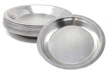 Pie Plate Aluminum Metal 8 Inch Pan - Set of 10