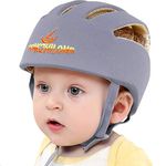 Huifen Adjustable Baby Head Protector, Breathable Baby Helmet for Craling Walking Cute Baby Safety Helmet Hat Toddler Essentials Harness Baby Infant Helmet Running Playing (Gray)