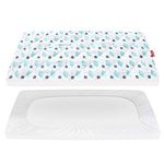 Pack and Play Mattress Pad Cover Quilted, Breathable Thick Play Yard Playpen Sheets, Lovely Print Mattress Pad Cover 39"Ãƒâ€”27"Ãƒâ€”5" Fit Baby Portable Mini Cribs, Graco Play Yards and Foldable Mattress Pad