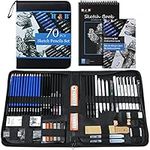 H & B 70 Pack Sketching Pencil Set with Sketchbook, Professional Sketch Pencils for Drawing,Art Supplies for Adults,Artists,Beginners