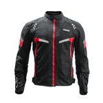 Raida Bolt Unisex Adult Polyester Motorcycle Standard Length Jacket | Ce Level 2 Armors | Abrasion Resistance Fabric | Lightweight (Xs, Red)