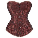 Josamogre Corset Top Bustiers Lace up Sexy Burlesque Outfit Renaissance Vintage Brown M