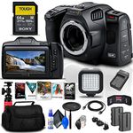 Blackmagic Design Pocket Cinema Camera 6K Pro (EF Mount) (CINECAMPOCHDEF06P) + 64GB Tough Card + Corel Photo Software + NPF550 Battery + Case + LED Light + Cleaning Set + HDMI Cable + More