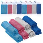 XJSGS Cooling Towel Microfiber Towel Fast Drying Super Absorbent Ultra Compact Cooling Towel for Sports Workout Fitness Gym Yoga Pilates Travel Camping & More (8 Packs)