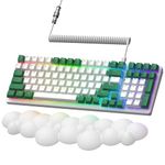 ATTACK SHARK K6 Bluetooth Keyboard 5.0/2.4G/USB-C-96% 100 Keys Wireless Gaming Keyboard 4000mAh Battery Hot Swappable Mechanical Keyboard RGB Wire-Cloud Wrist Rest for Computer Win/Mac(Clicky Blue)