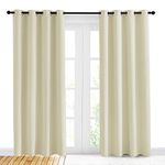 NICETOWN Blackout Curtains 63 Inch Length, Beige Window Curtain Panels with Grommet Top Solid Room Darkening Window Treatment Drapery, 1 PC, W52 x L84