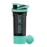 Artoid Mode 720ml Inspirational Sports Fitness Workout Protein Shaker Bottle with Twist and Lock Protein Box Storage, Dual Mixing Technology with Shaker Balls & Mixing Grids - BPA Free