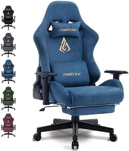 Andyou Chaise de Jeu, Chaise Gaming Ergonomique, Respirante Fauteuil Gamer, avec Repose-Pieds, Coussin Lombaire réglable, Oreiller et accoudoirs, capacité de Charge de 150 kg, Bleue