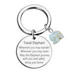 Meimimix Travel Elephant Keychain Wherever You May Wander Good Luck Charm for Family Friends Teenagers Christmas Birthday Graduation Jewellery, Elephant, Small