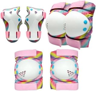 Kids Knee Pads and Elbow Pads Set,Girls Pink Skateboarding Pad,Kid Protective Gear Set for Scooter,Cycling and Rollerblading,Ice Skate and Skateboard Pads for Kids 8-12 Years Old