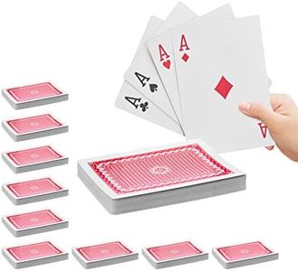 10x Carte da Gioco Giganti, Mazzo 54 pz., Plastificate, XXL, Regalo, Giant Playing Cards, 18 x 13 cm, colorate