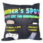 Gamer Gifts, Teen Boys Gift Ideas, 2-Pocket Gamer Throw Pillow Covers 18x18 Inch, Christmas Stocking Stuffers Easter Basket Stuffers Valentine’s Day Gifts for Men Boyfriends Grandson Granddaughter