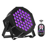 Black Lights, DELIBANG 72W LED UV Par Light DMX512 with Remote Control for Halloween Glow Fluorescent Party Bedroom Game Body Paint Stage Lighting