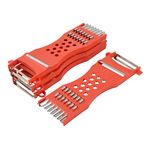 uxcell Plastic Frame Vegetable Fruit Slicer Peeler Shredder 4pcs Red Silver Tone