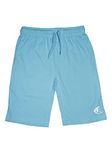 KiddoPanti Boys Knit Knee Length Basic Short, Sky Blue, 3-4Years