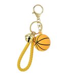 HSYHERE Men Women Creative Cool Stylish Mini Basketball Key Chain Keychain Key Ring, Boyfriend Valentine Lover Christmas Birthday New Year Gift Bag Pendant Wrist Strap - Yellow