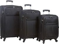 Dejuno Dejuno Tuscany 3-Piece Lightweight Spinner Luggage Set - Black, Black (Black) - DJ-103-BLACK