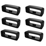 6Pcs Rubber Replacement Watch Band Strap Loops for Garmin Forerunner 245/645/Vivoactive 3/Vivomove HR, 20mm Silicone Watch Band Holder Watch Strap Keeper (Black)