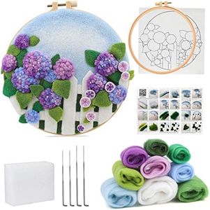 kgxulr Needle Felting Kit, Felt Painting Kit for Beginners, Felt Painting Set with Felting Needles,Needle Felting Pad, Felting Wool, Decorative Frame,DIY Instructions,Used for Home Decoration