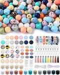 MyoePosy 249PCS Silicone Beads, 15mm Silicone Beads Bulk, Silicone Beads 15mm Round Silicone Rubber Beads for Pens, Bulk Silicone Beads for Bracelet Necklace DIY Crafts