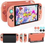 Coooudqs Dockable Case for Nintendo Switch 2 Case dockable, PC Slim Hard Shell for Switch 2 Accessories, Scratch & Shock Protection Cover for Joycon 2 with Screen Protector and Thumb Grip