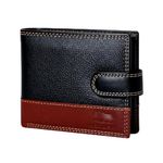MORUCHA RFID Blocking Genuine Leather Wallet for Men – Slim Bifold Bull Leather Wallet with Coin Pocket, ID Window, 8 Card Slots – Premium Black/Brown Luxury Gift Box (Model #M75)