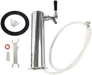 YaeBrew Stainless Steel Polished Single Faucet Draft Beer Tower, Single Tap Draft Beer Kegerator Tower, 3" Column, Chrome-Plated Brass Faucets (Single Faucet)