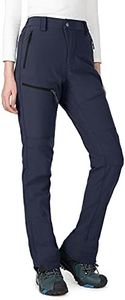 Wespornow Women's-Snow-Ski-Pants for Winter Outdoor Fleece-Lined-Water-Resistant-Hiking-Insulated-Pants with Zipper Pockets（Blue,XX-Large
