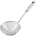 Anaeat 6.3" Stainless Steel Spider Strainer Skimmer, Professional Kitchen Pasta Strainer Spoon with Long Handle - Asian Strainer Ladle Wire Skimmer Spoons for Cooking and Frying