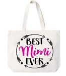 Best Mimi Ever Canvas Tote Bag Grandma Gift Idea for Mimi Book Bag -COCOVICI